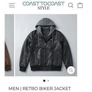 Men's Black Retro Biker Jacket
